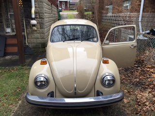 1974 VW Beetle in stock color of Sea Sand